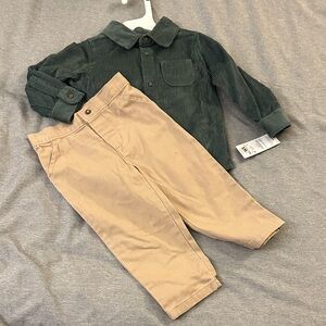 Carter's‎ Green and Tan Kids Matching Set